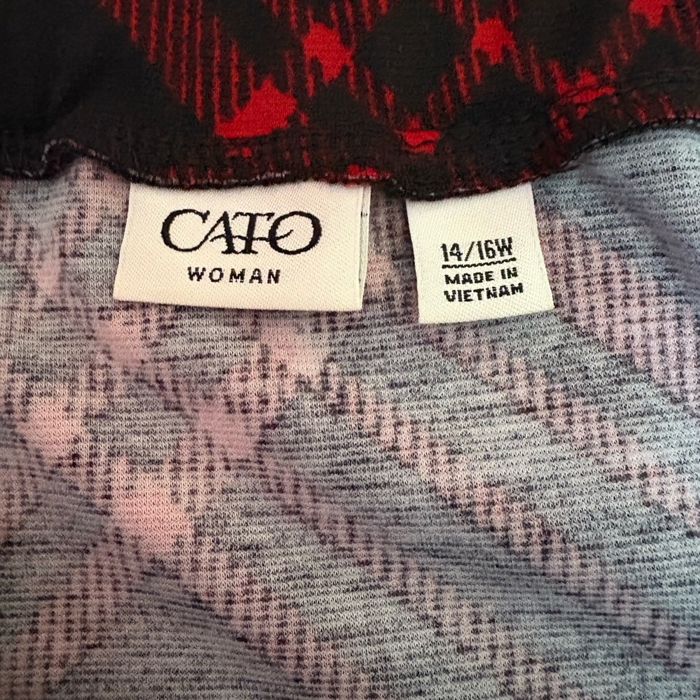 Cato Red and Black Ruffled Trumpet Skirt Mid-Calf Length - Picture 3 of 4